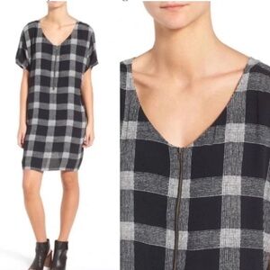 Madewell Buffalo Check Zip Front Dress S